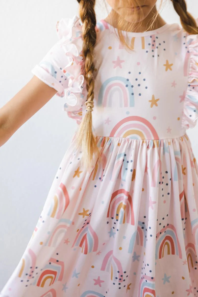 OVER THE RAINBOW RUFFLE TWIRL DRESS