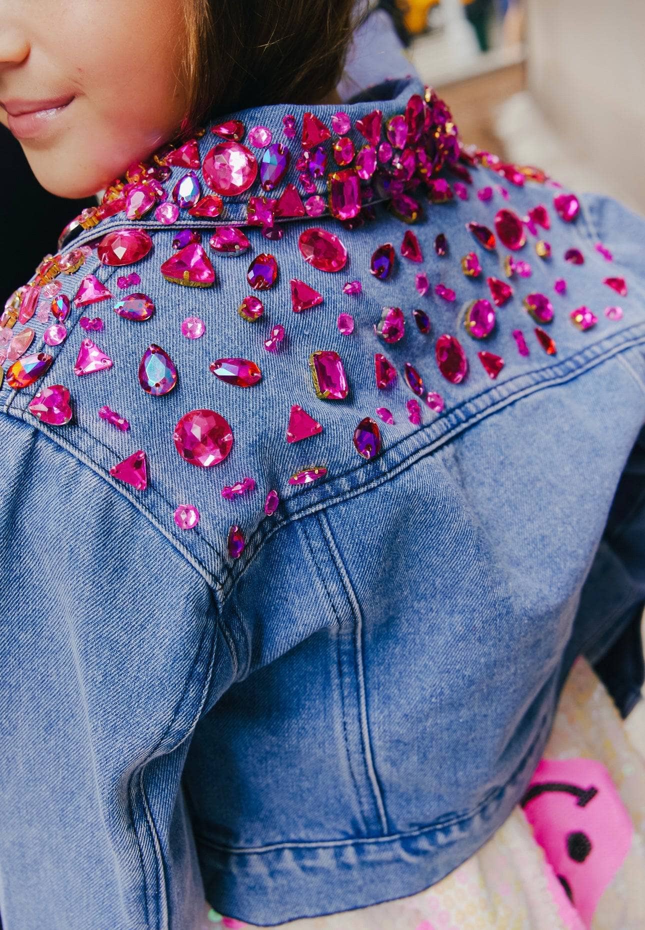 SPARKLE QUEEN GEM DENIM JACKET