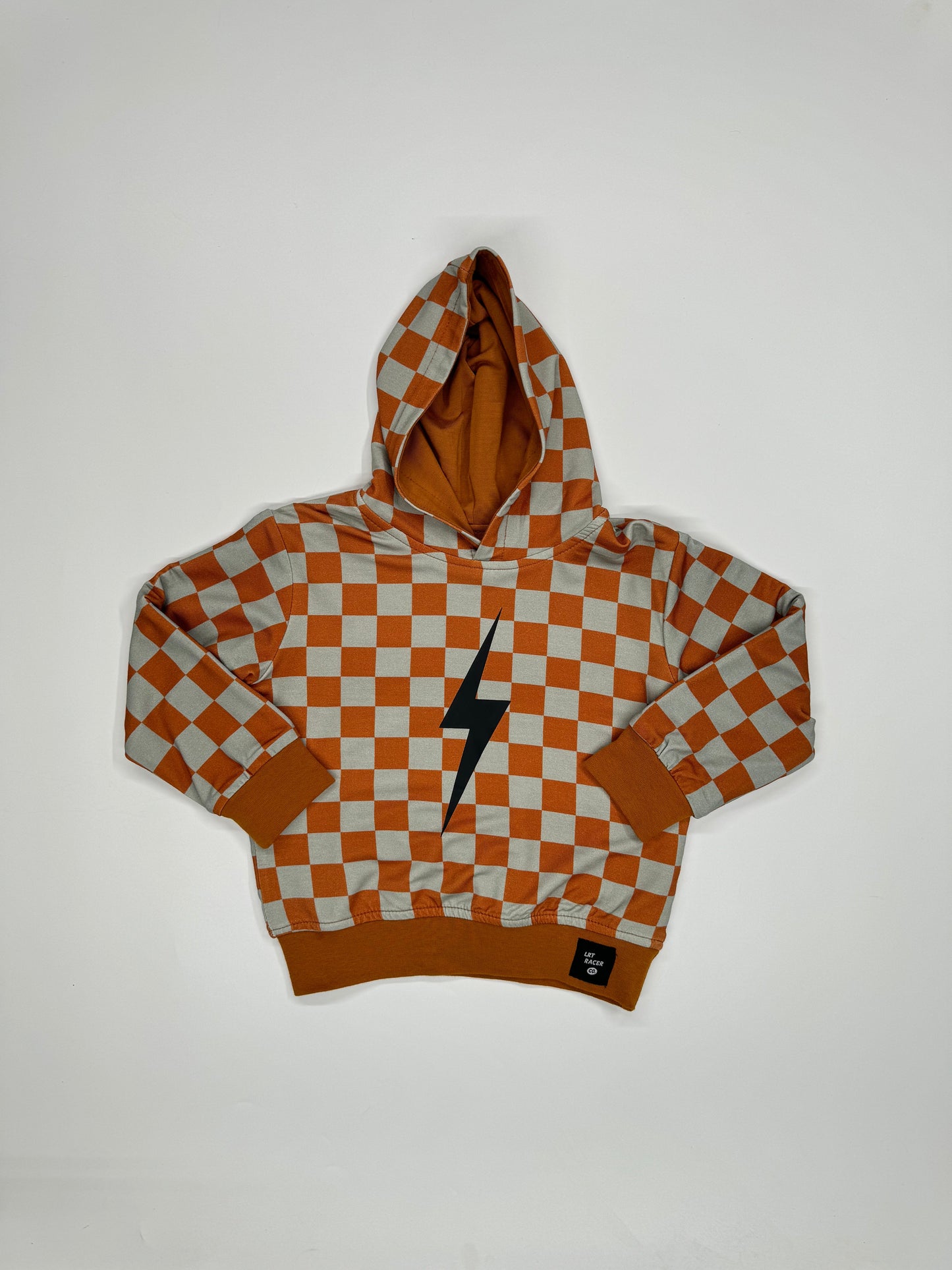 THE CHECKERED SPARK HOODIE - RUST