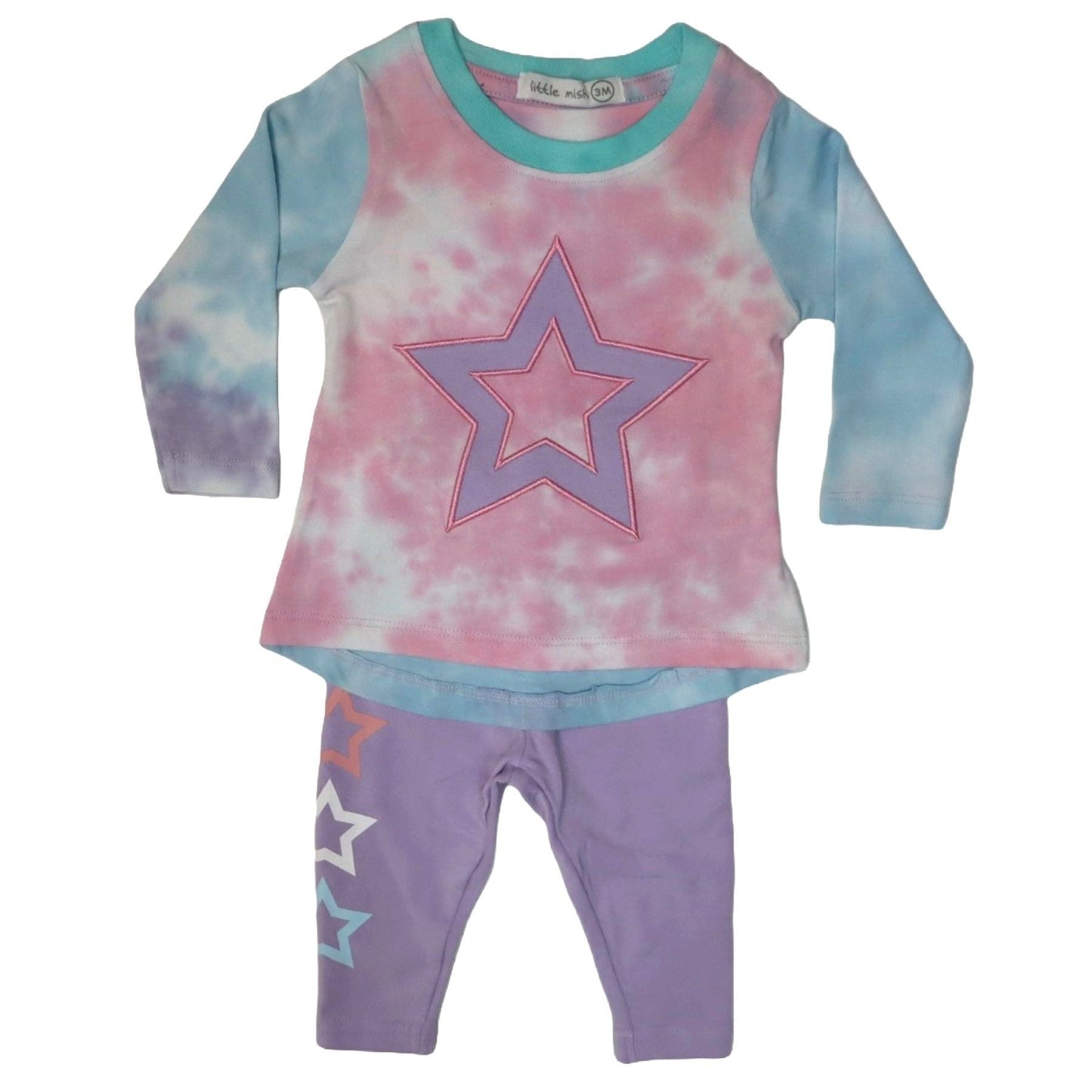 BABY TIE DYE SWING TOP AND LEGGING SET - STARS