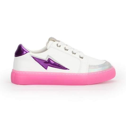 BOLT SNEAKER IN PURPLE & NEON PINK