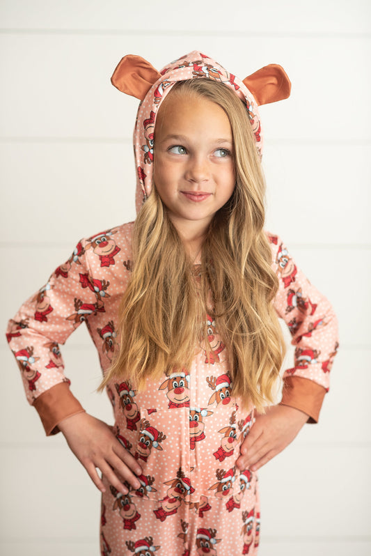 REINDEER ZIPPER ONESIE