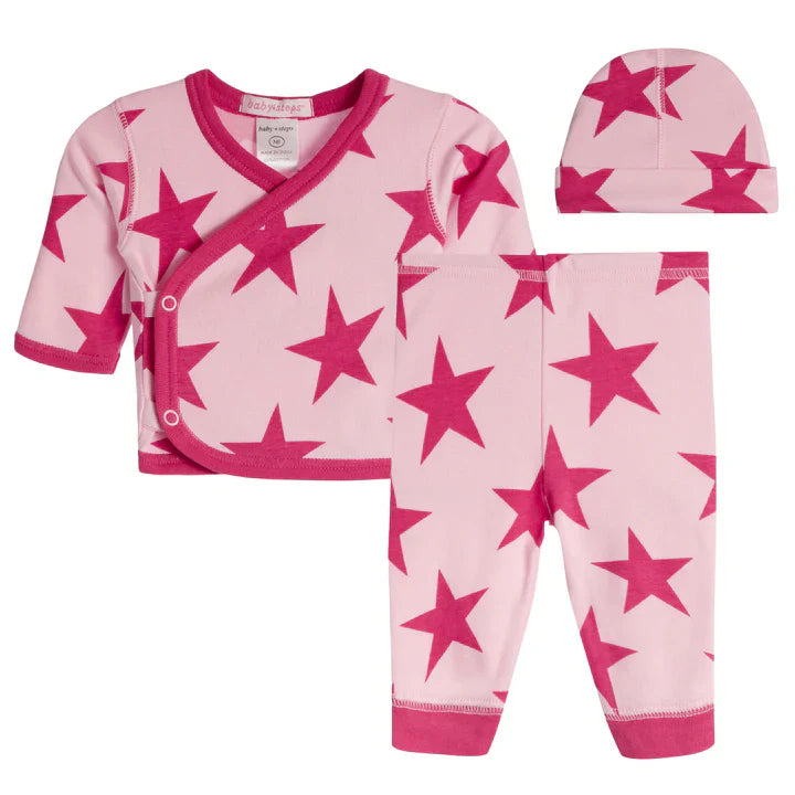 BABY 3 PIECE SET - PINK STARS