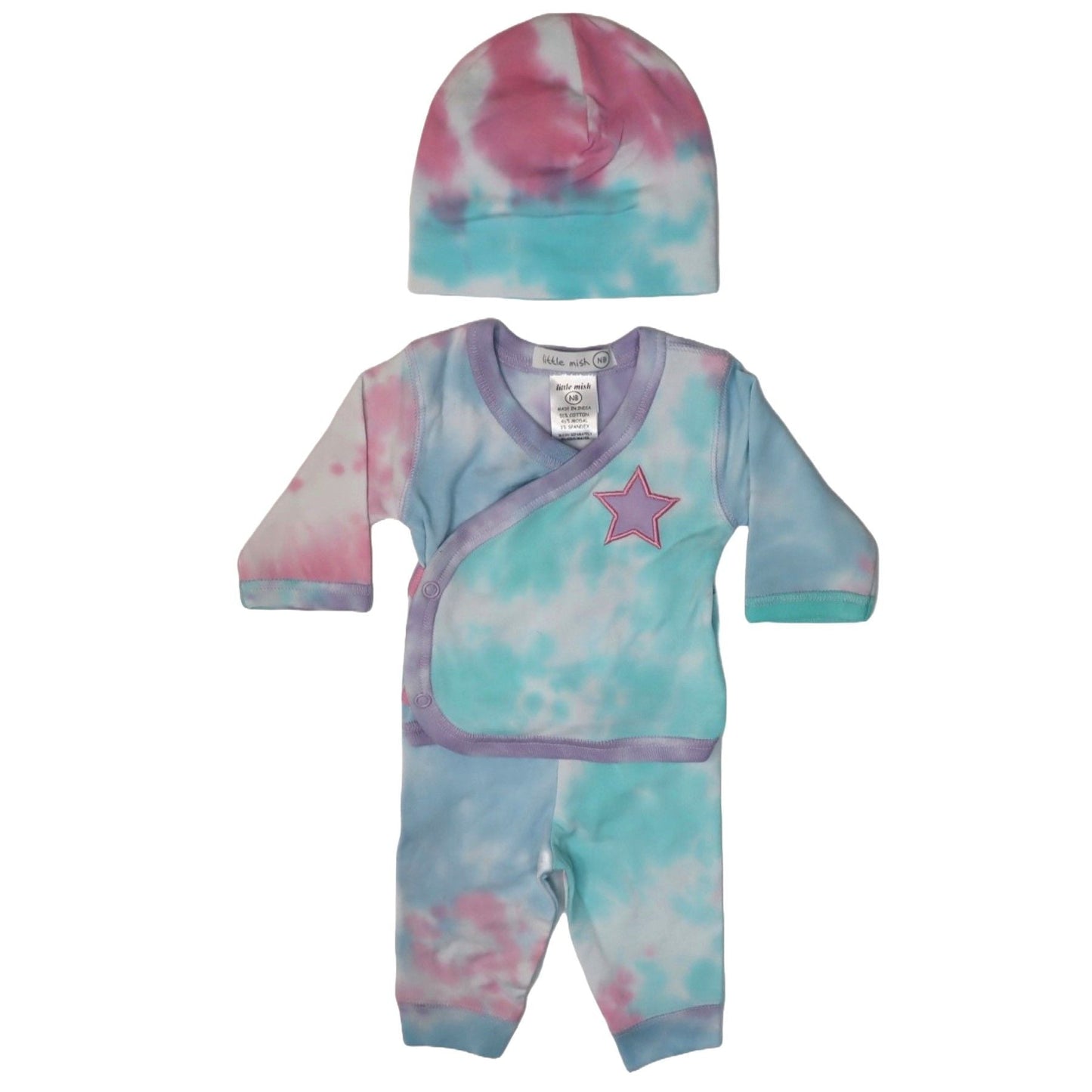 BABY 3 PIECE SET - STAR TIE DYE