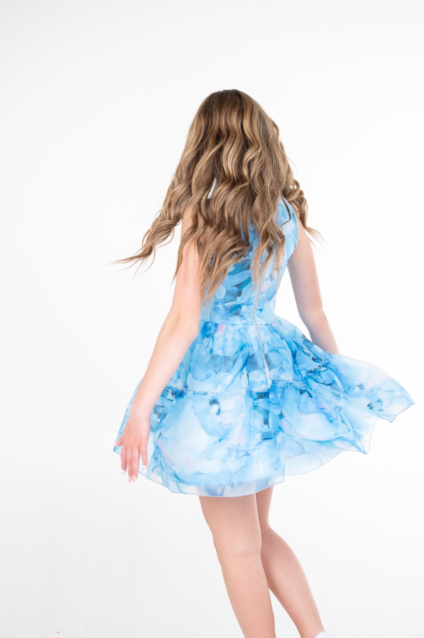 BECKY BLUE ORGANZA DRESS