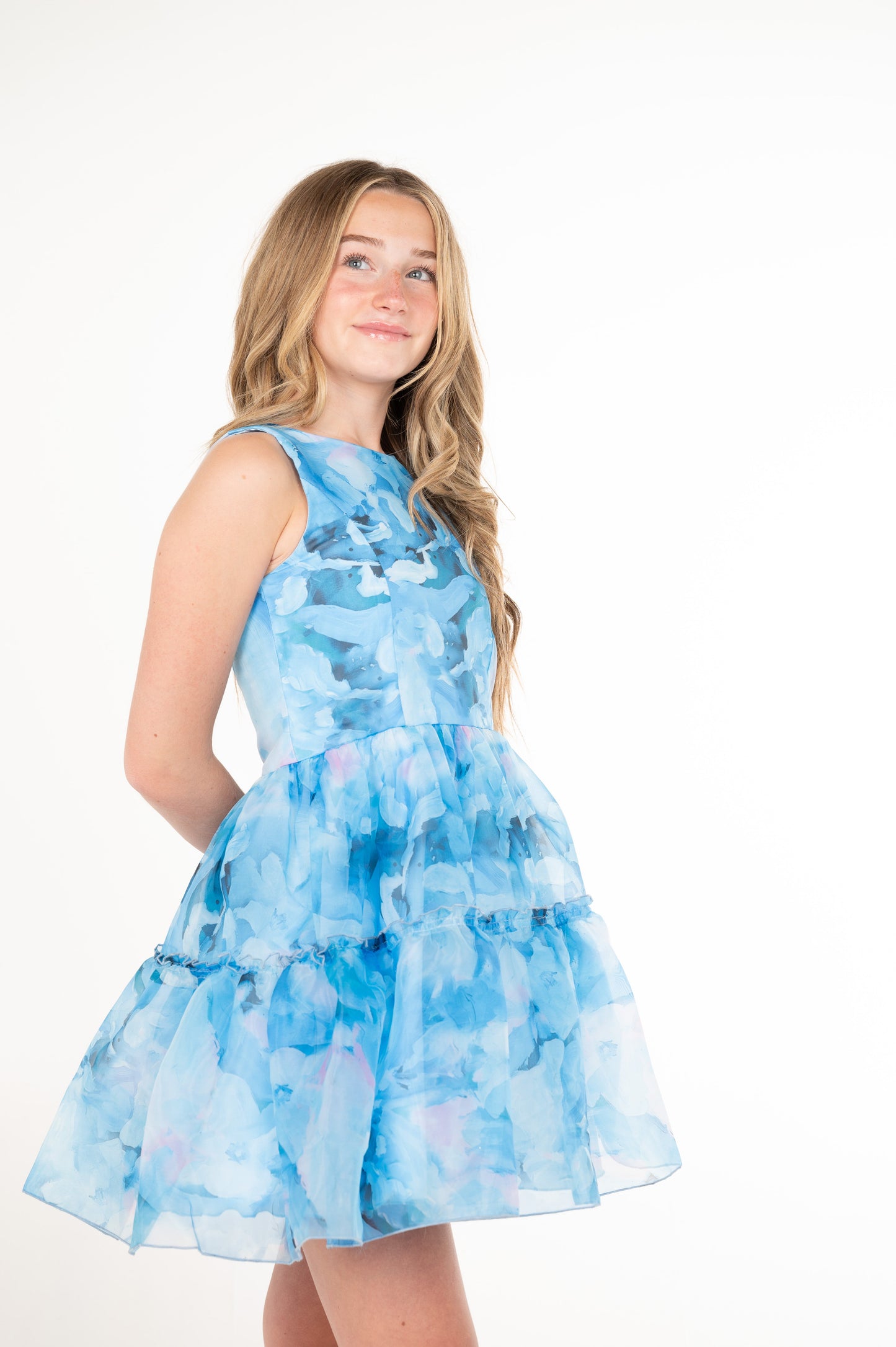 BECKY BLUE ORGANZA DRESS