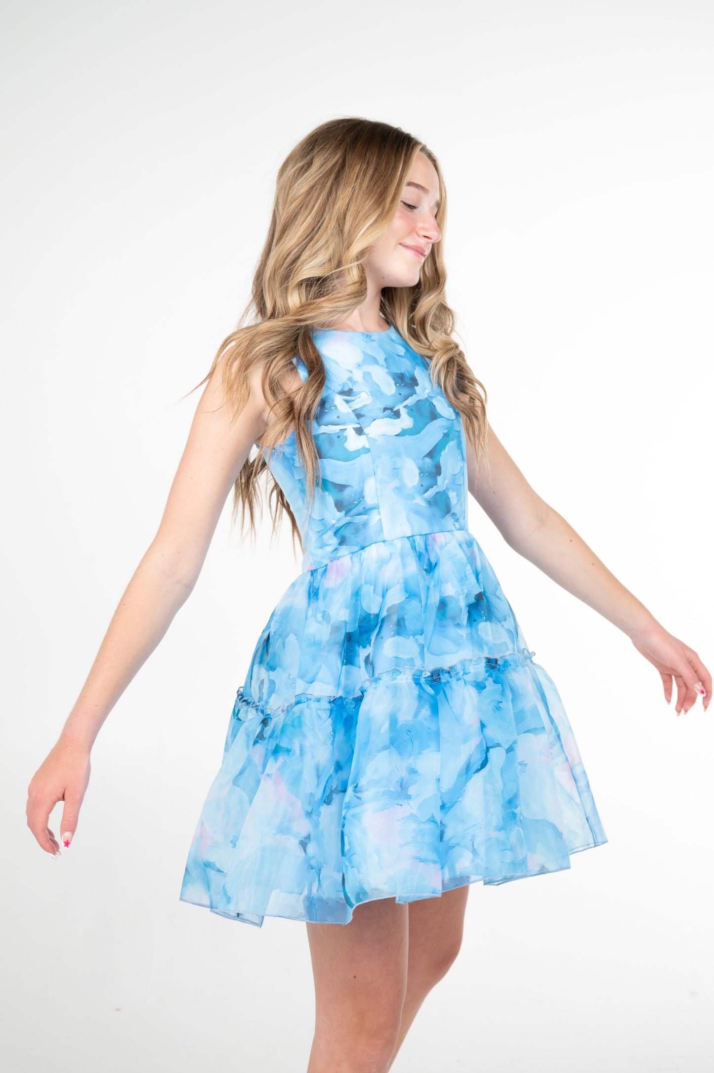 BECKY BLUE ORGANZA DRESS