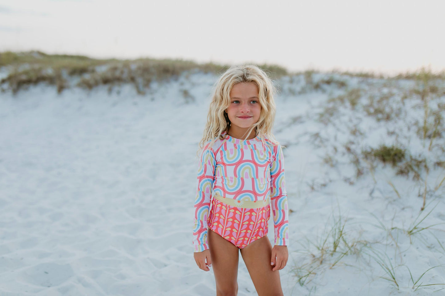 ZIP RASH GUARD RAINBOW SWIMSUIT