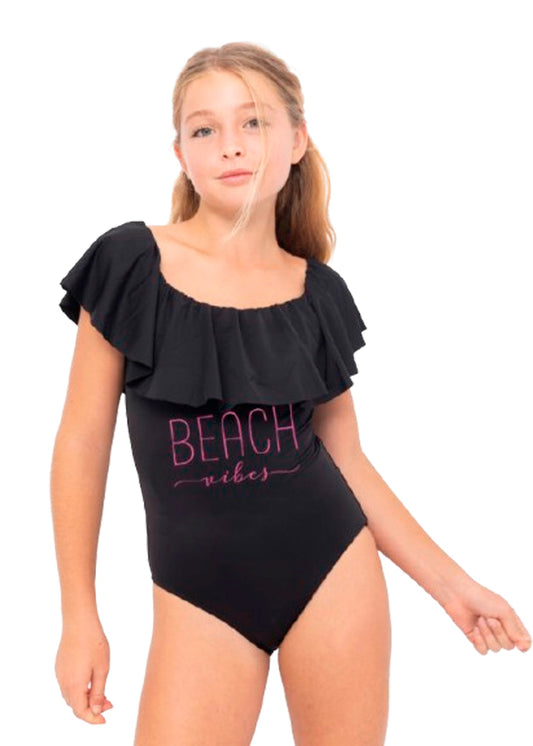 BEACH VIBES BLACK SWIMSUIT