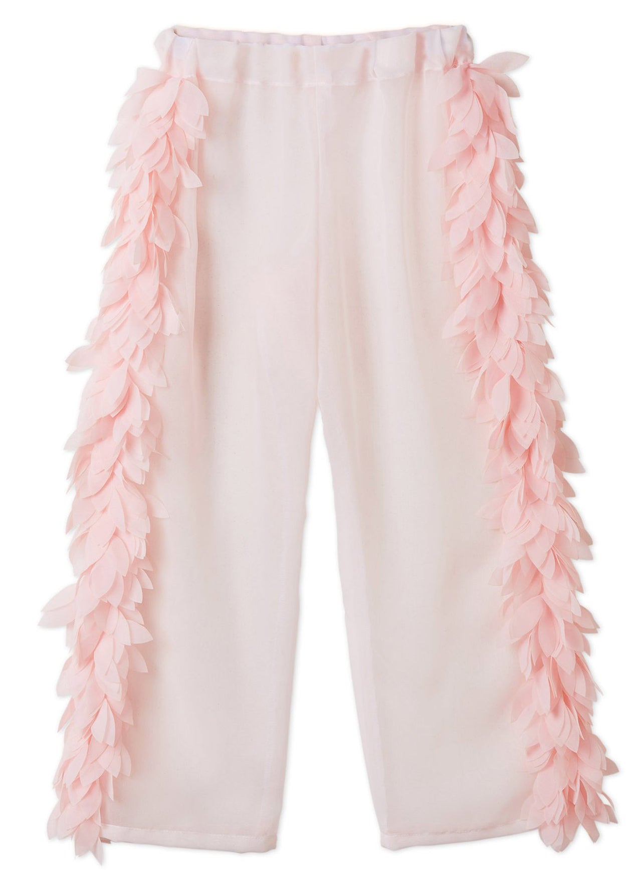 PINK COVER-UP BEACH PANTS WITH PETALS