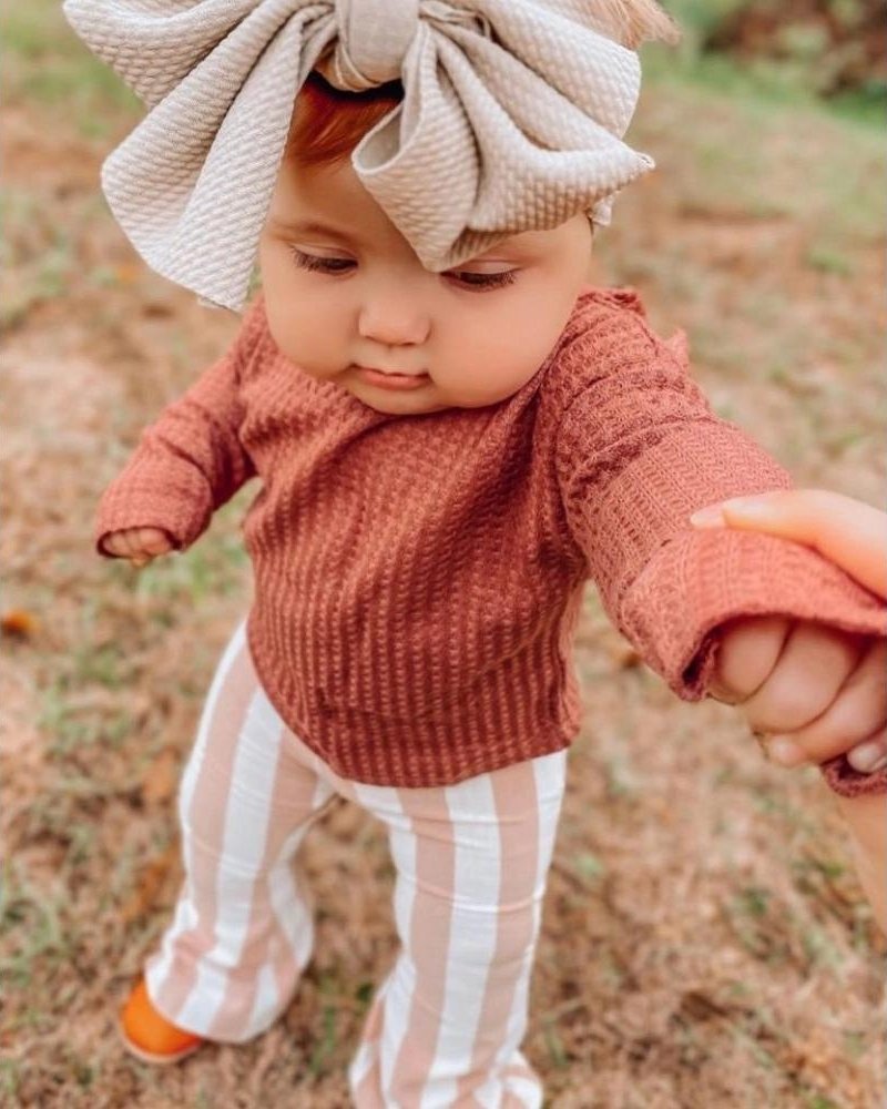 BOHO BELL BOTTOMS - PEACHES 'N CREAM STRIPES