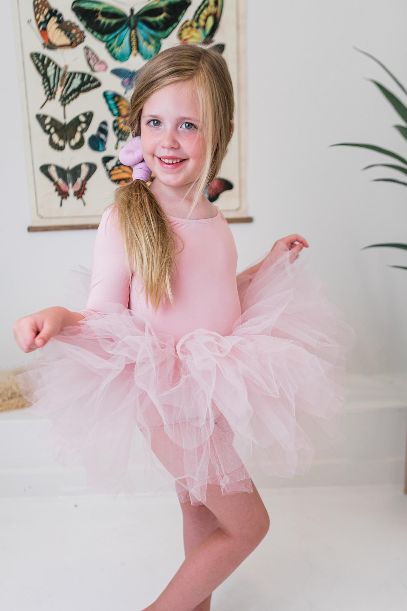 BALLET PINK 3/4 TUTU LEOTARD