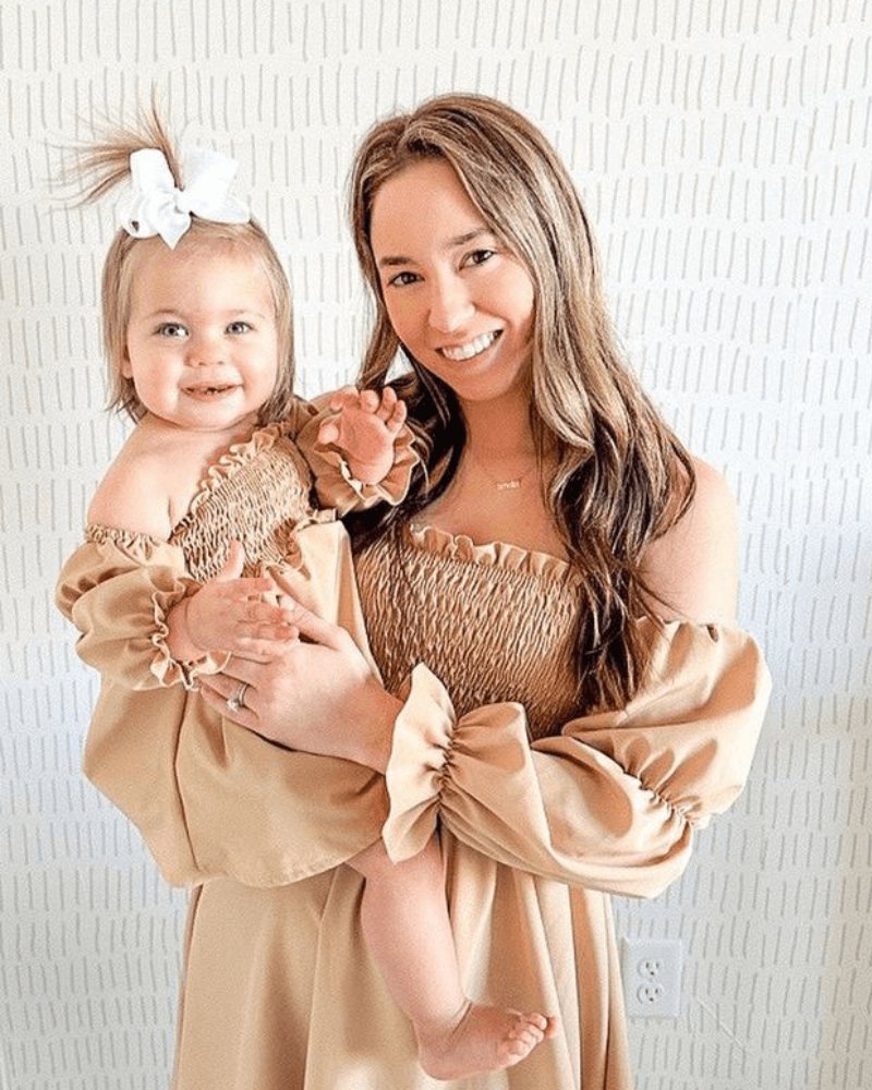 PUFF SLEEVE OFF SHOULDER DRESS - TUMBLEWEED