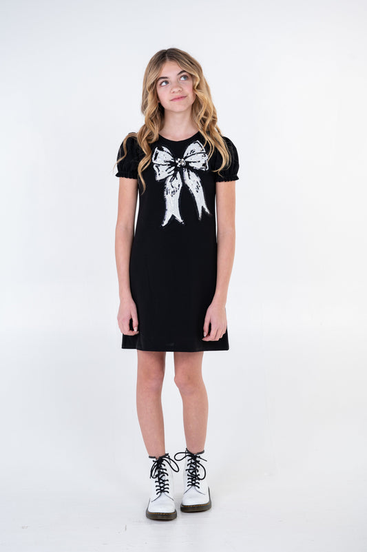 LINDA BOW EMBELLISHED DRESS