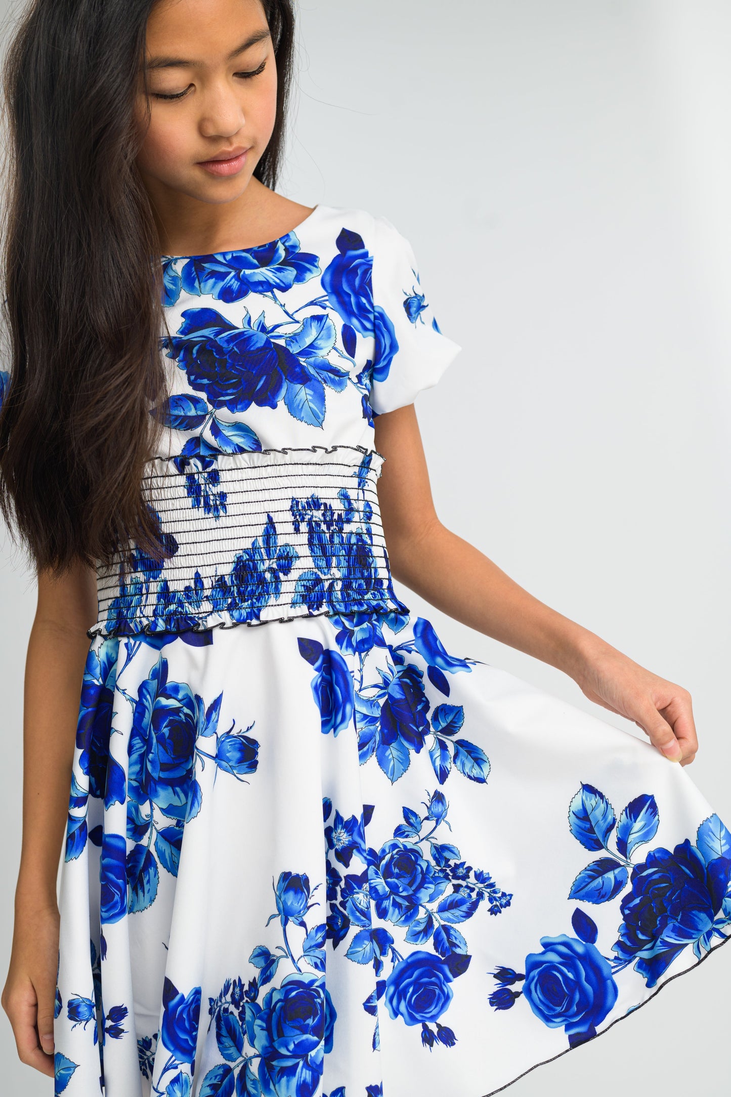 DORITA BLUE FLORAL DRESS