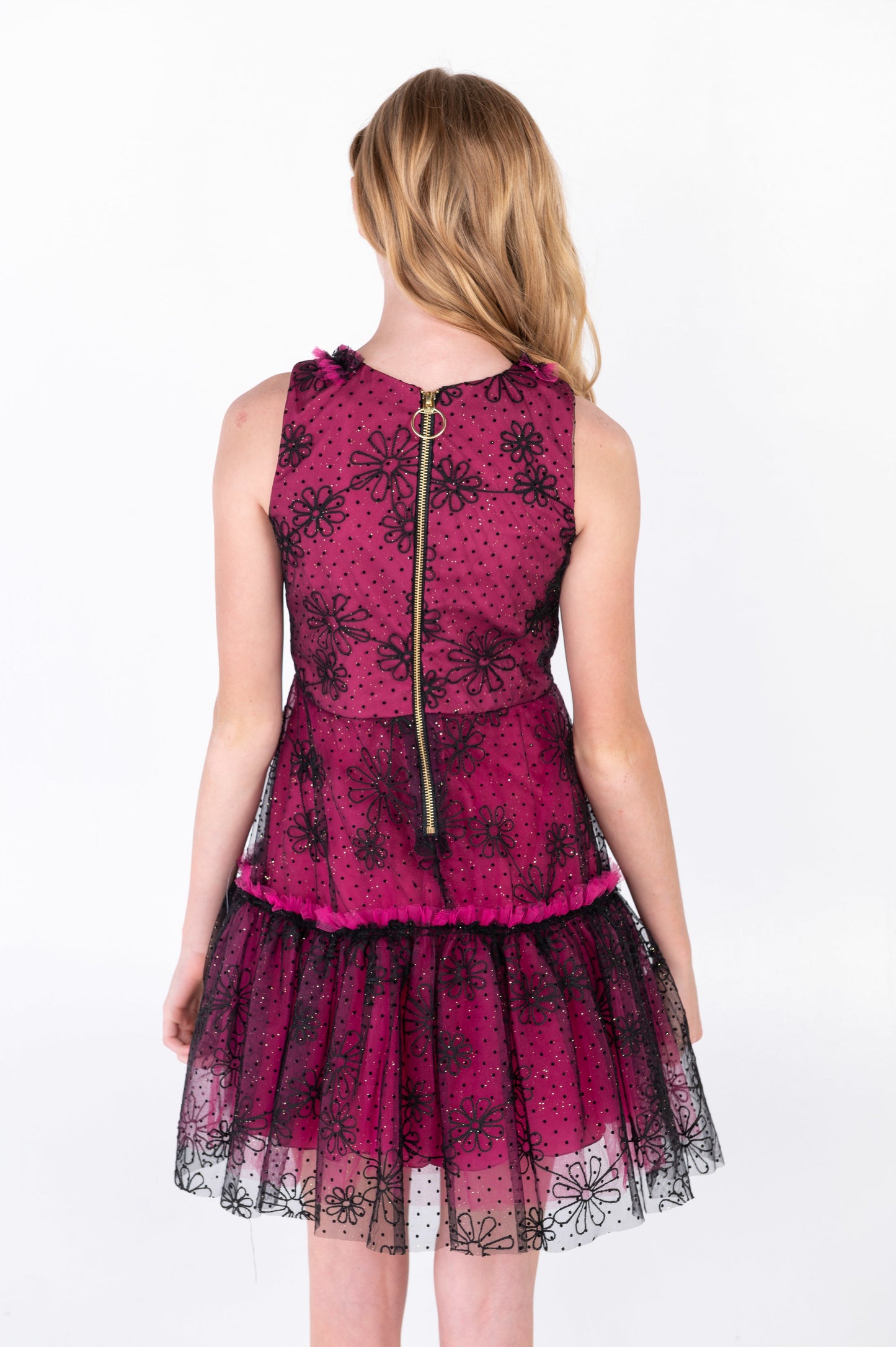 EMIKY HOT PINK EMBELLISHED DRESS