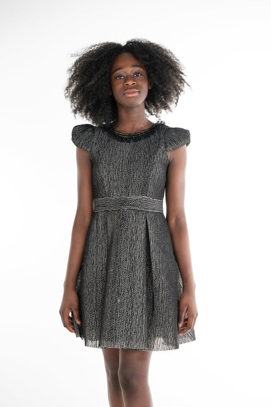 ASHLEY CONTRAST BLACK DRESS