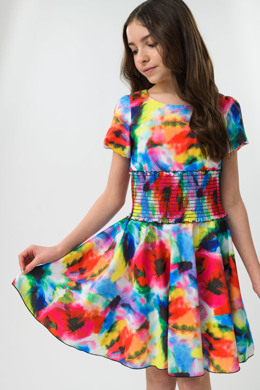 DORITA NEON FLORAL DRESS