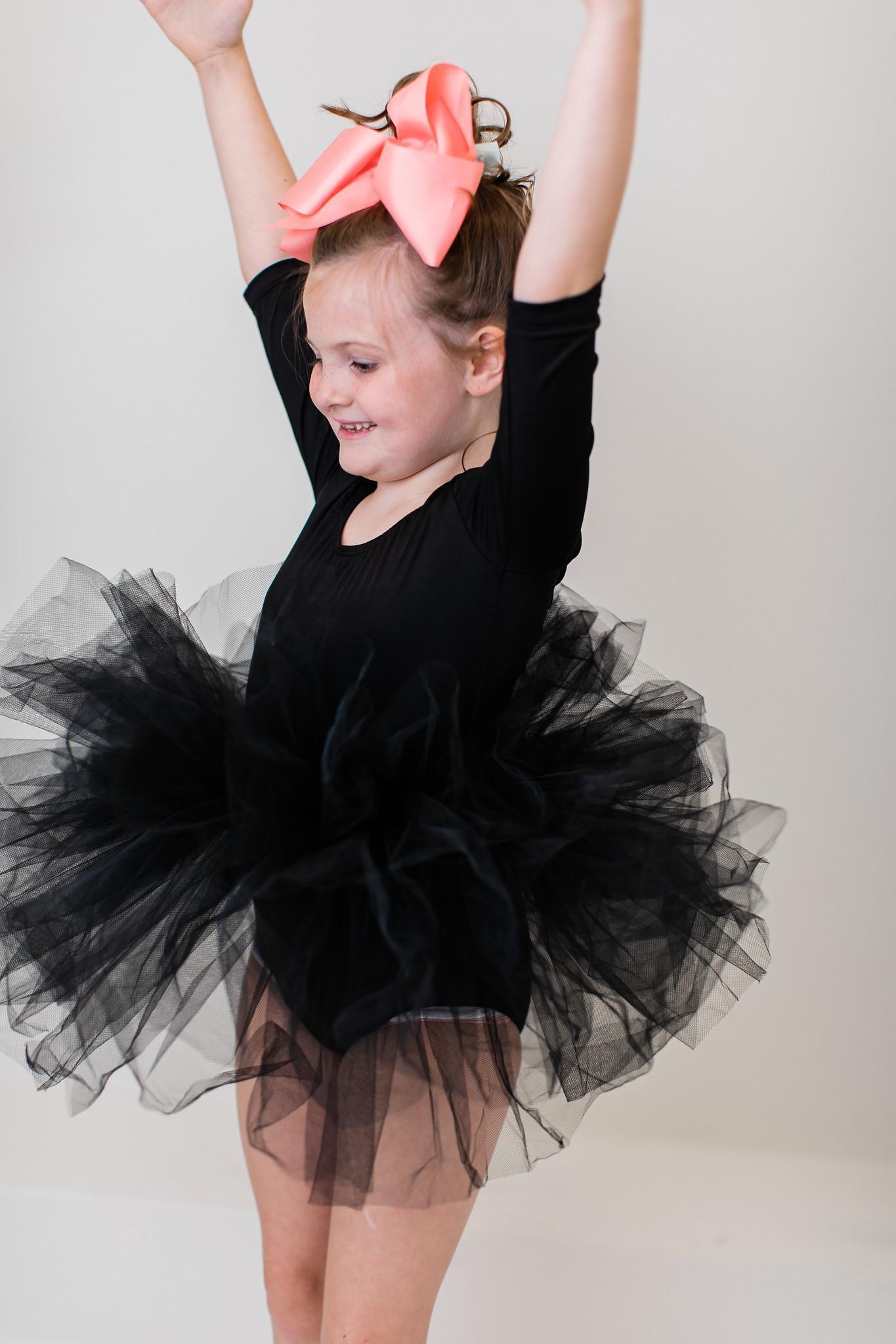 BLACK 3/4 TUTU LEOTARD