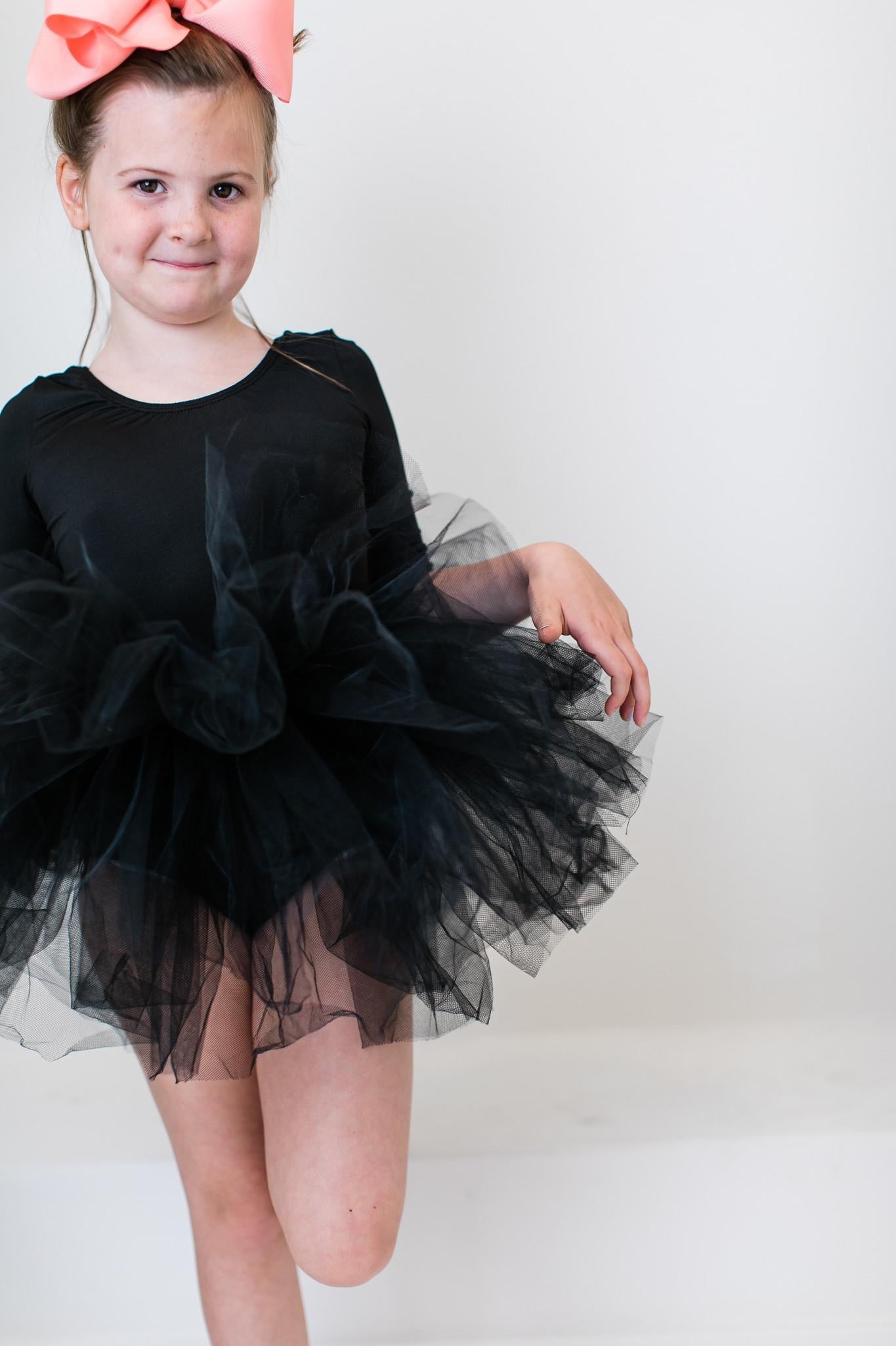 BLACK 3/4 TUTU LEOTARD