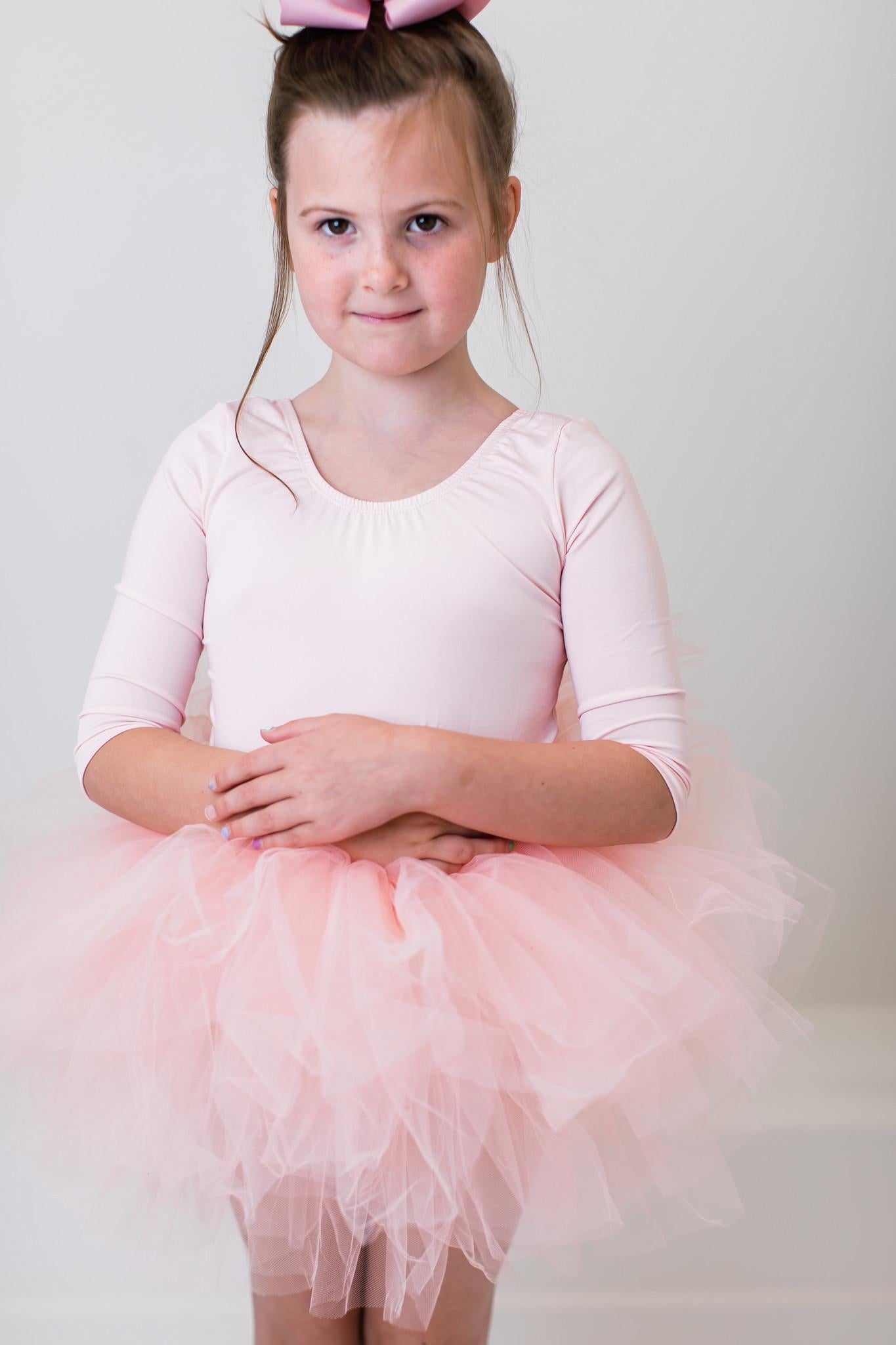 BALLET PINK 3/4 TUTU LEOTARD