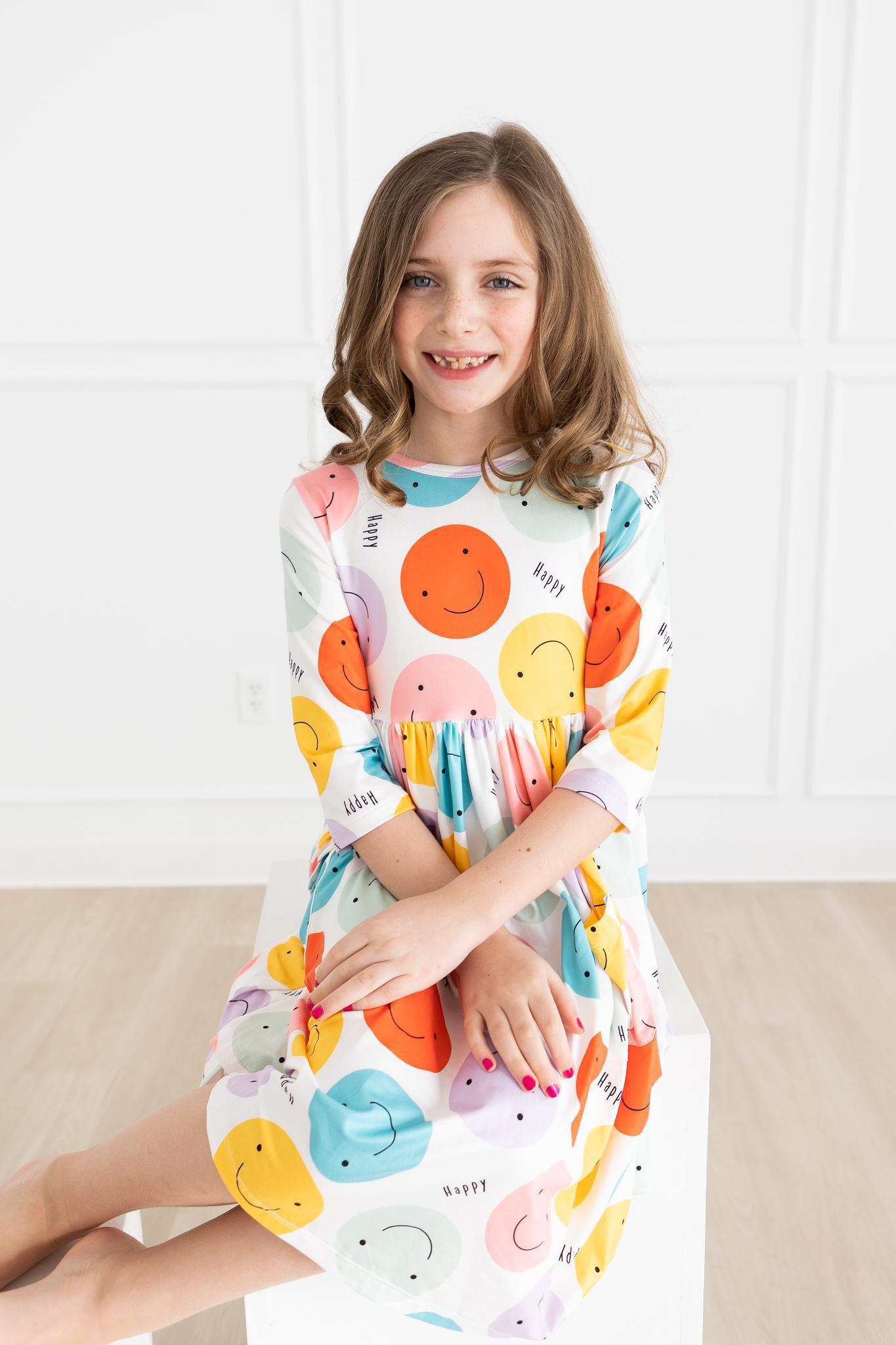 HAPPY DAYS 3/4 POCKET TWIRL DRESS