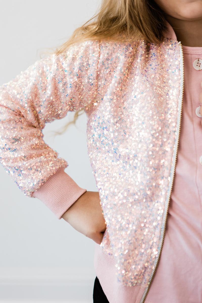 PEACH SEQUIN JACKET