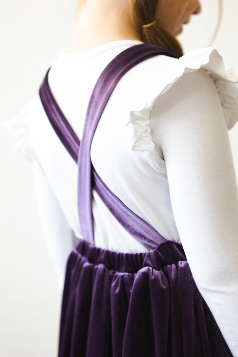 DUSTY PURPLE VELVET PINAFORE