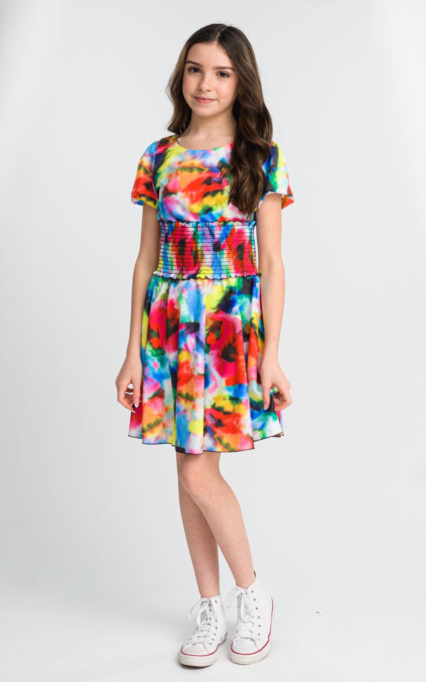 DORITA NEON FLORAL DRESS