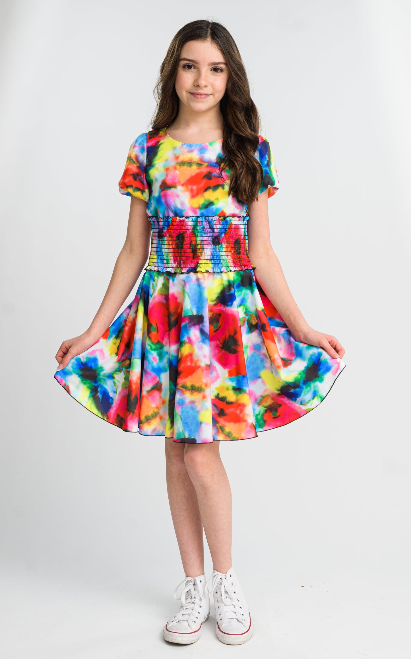 DORITA NEON FLORAL DRESS