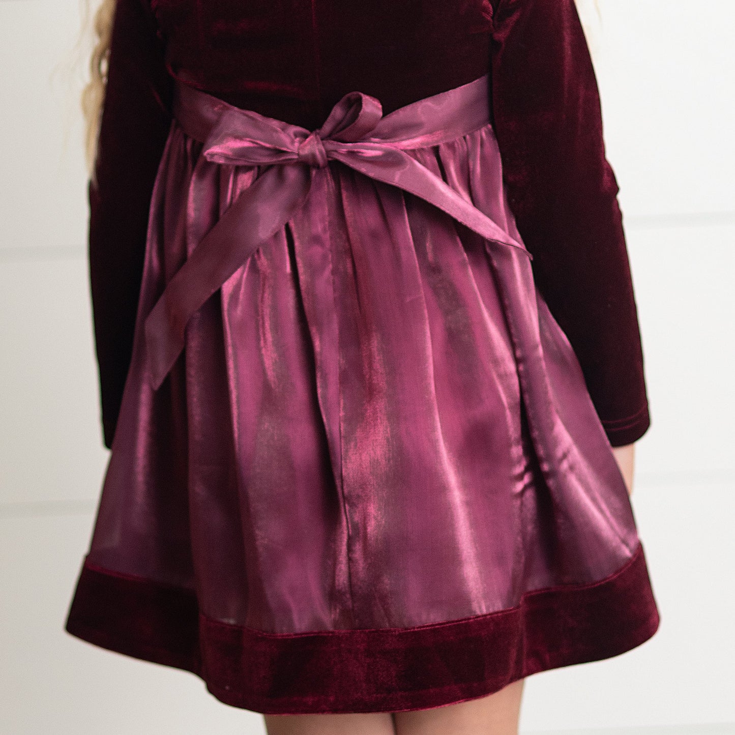 PLUM VELVET TIE DRESS