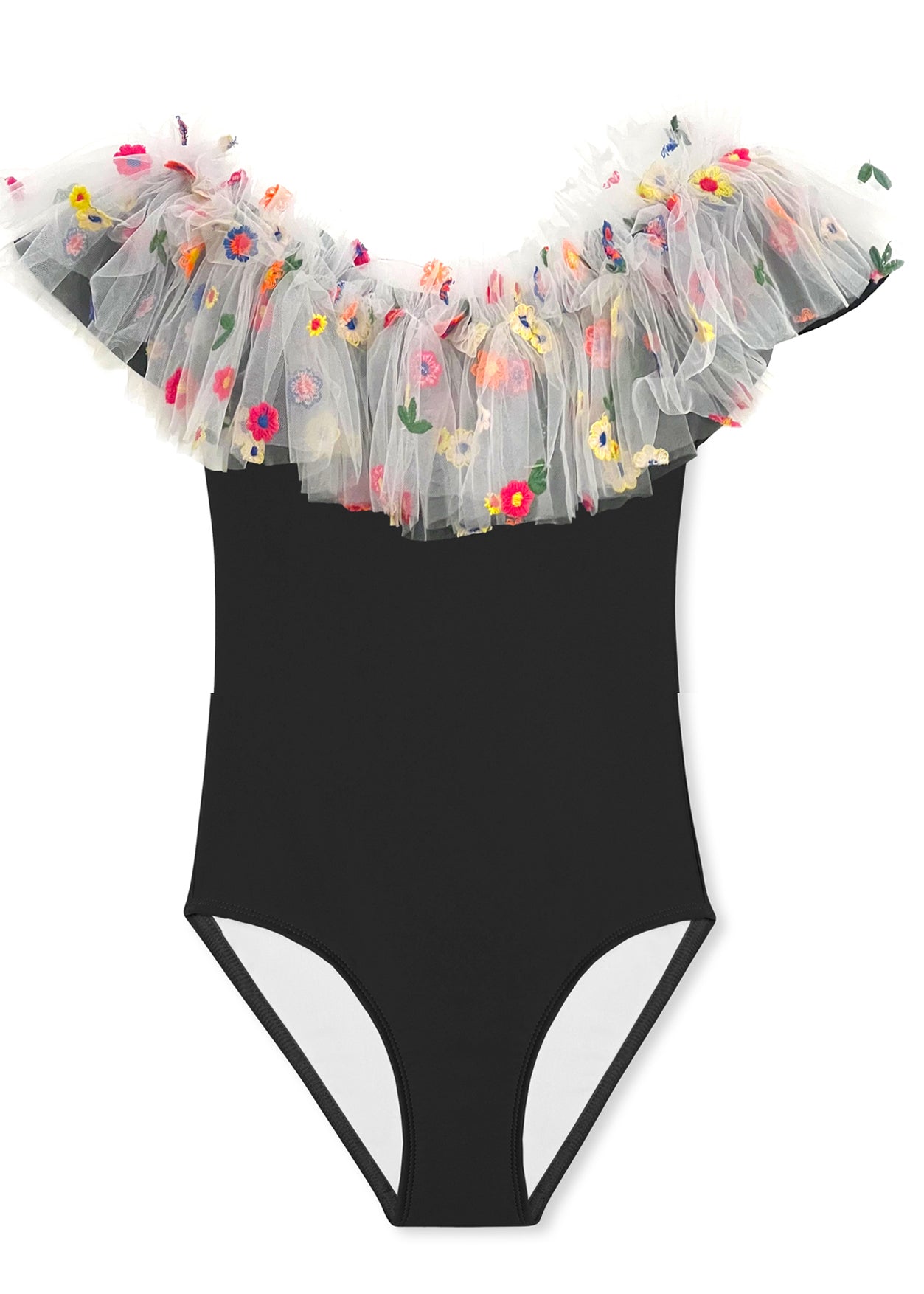 FLORAL TULLE SWIMSUIT