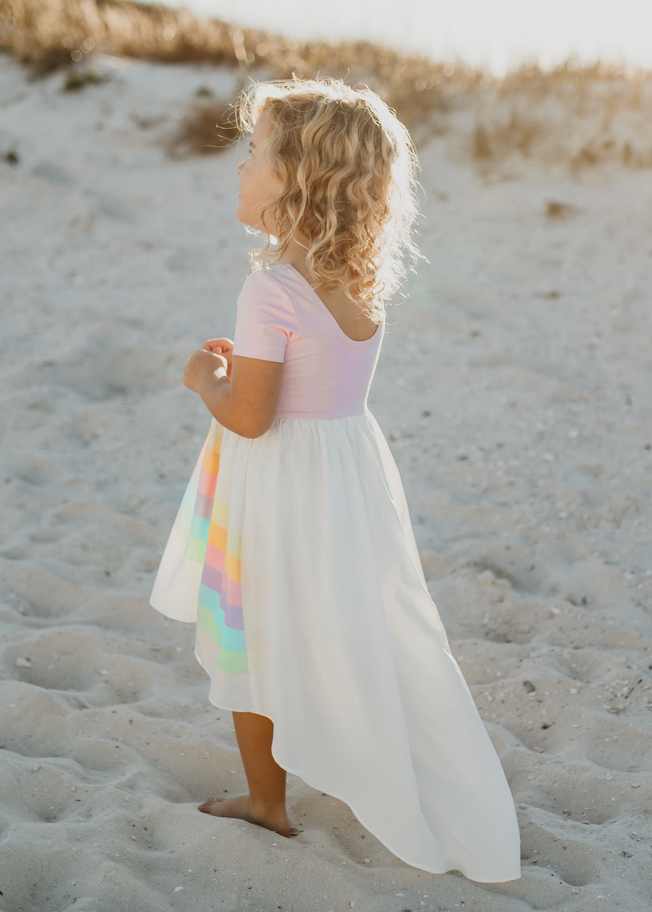 LIGHT PINK RAINBOW DRESS