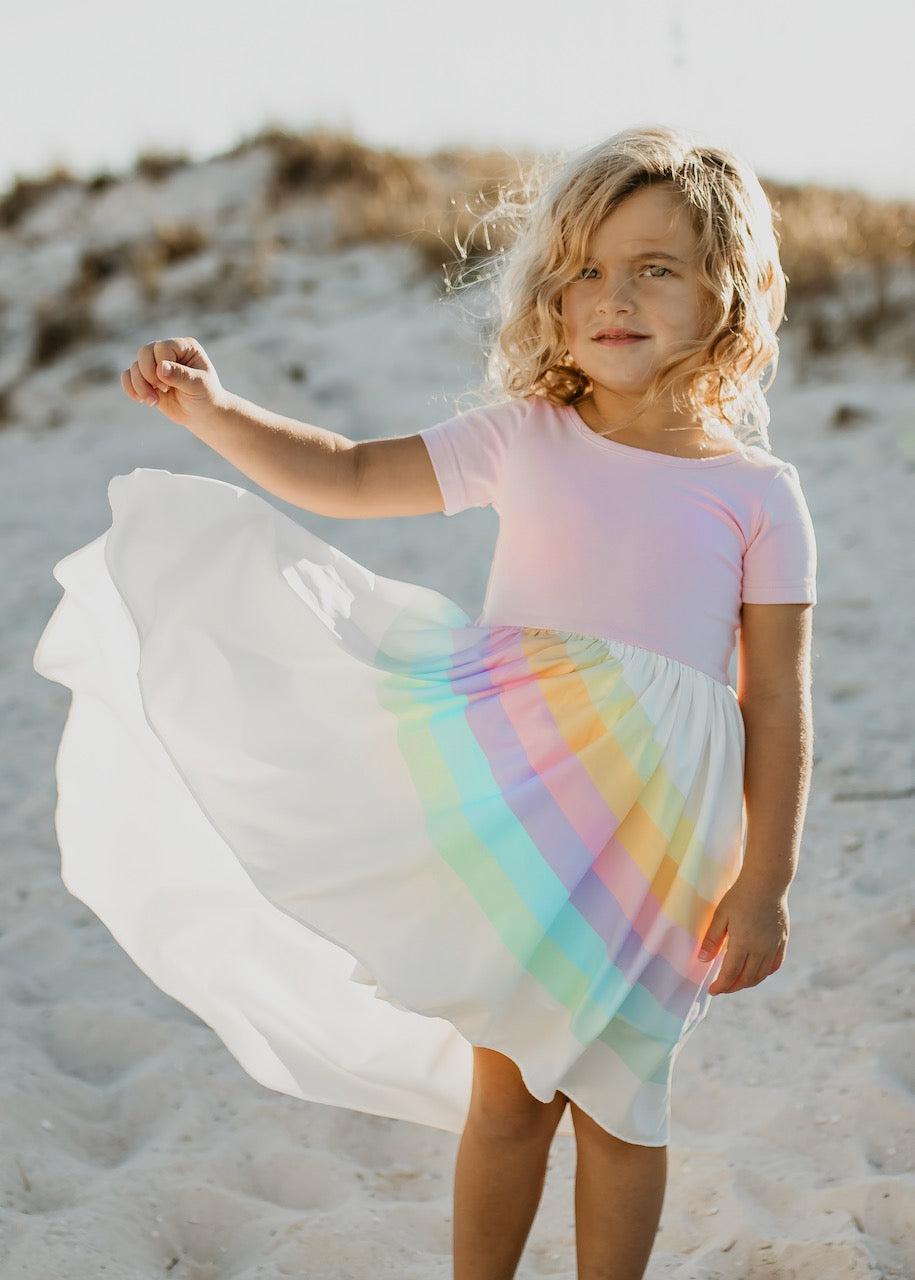 LIGHT PINK RAINBOW DRESS