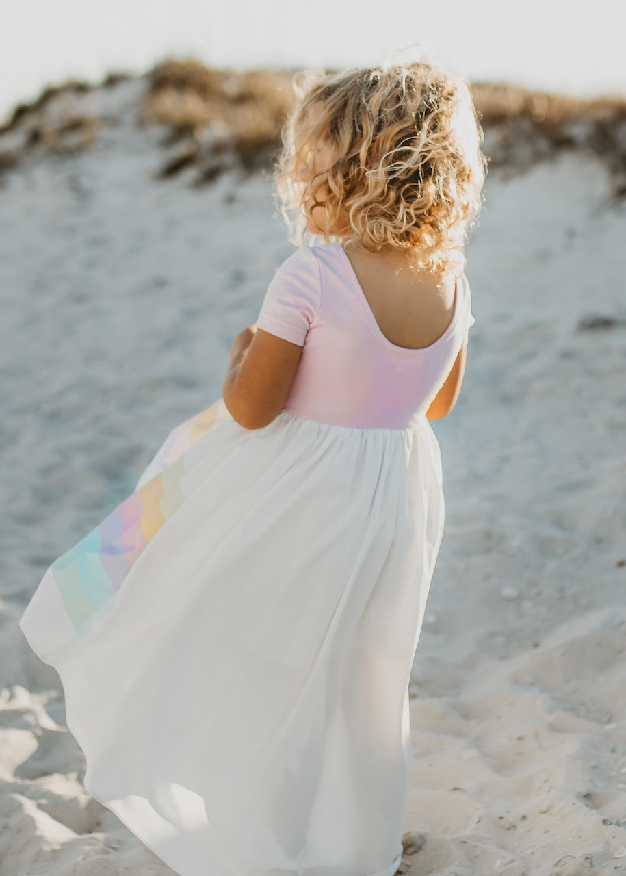 LIGHT PINK RAINBOW DRESS