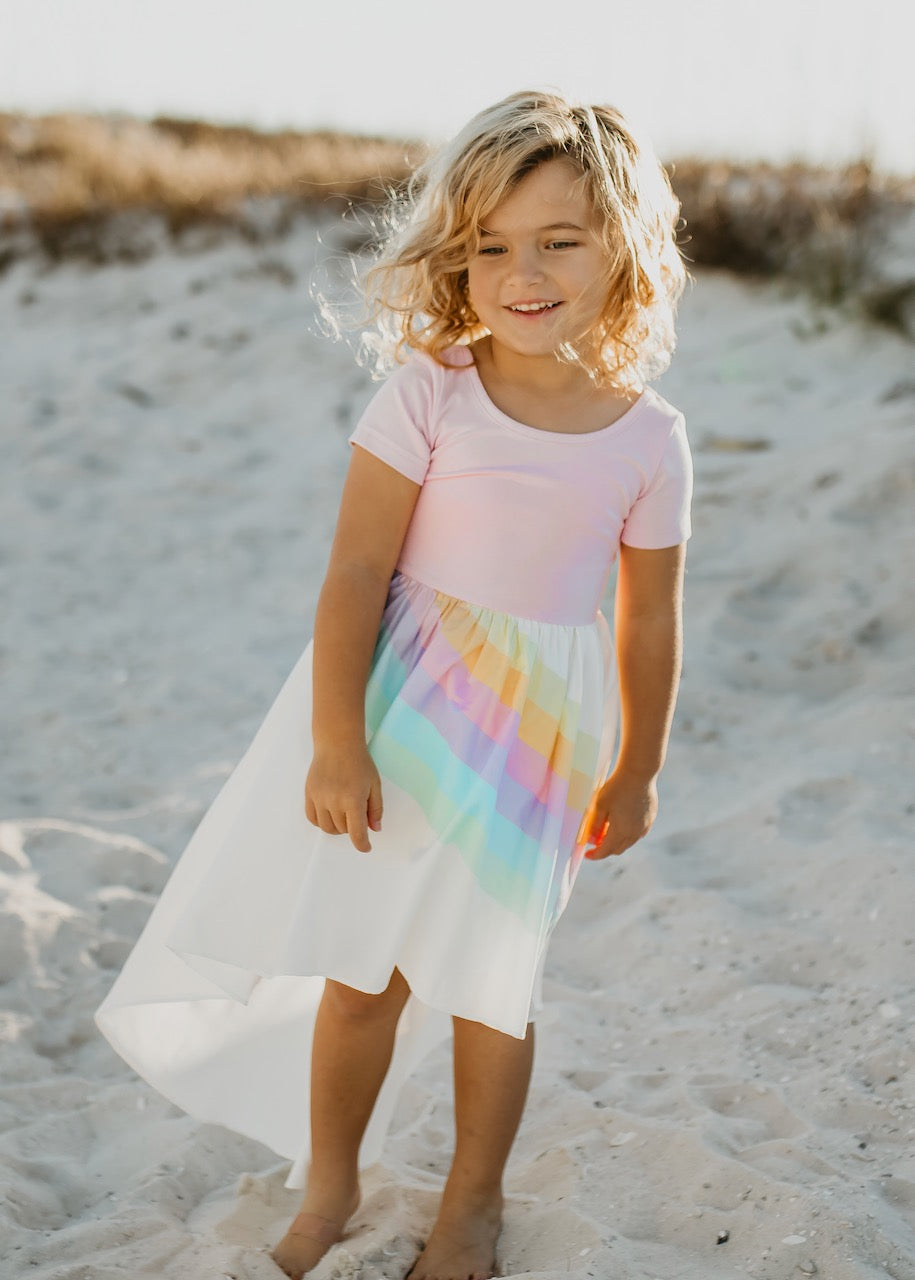 LIGHT PINK RAINBOW DRESS