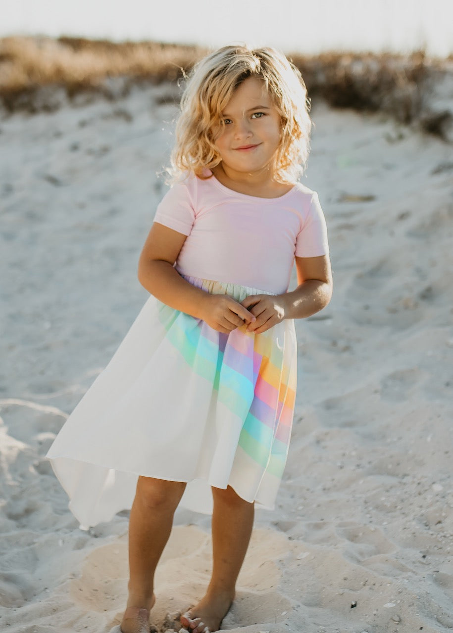 LIGHT PINK RAINBOW DRESS