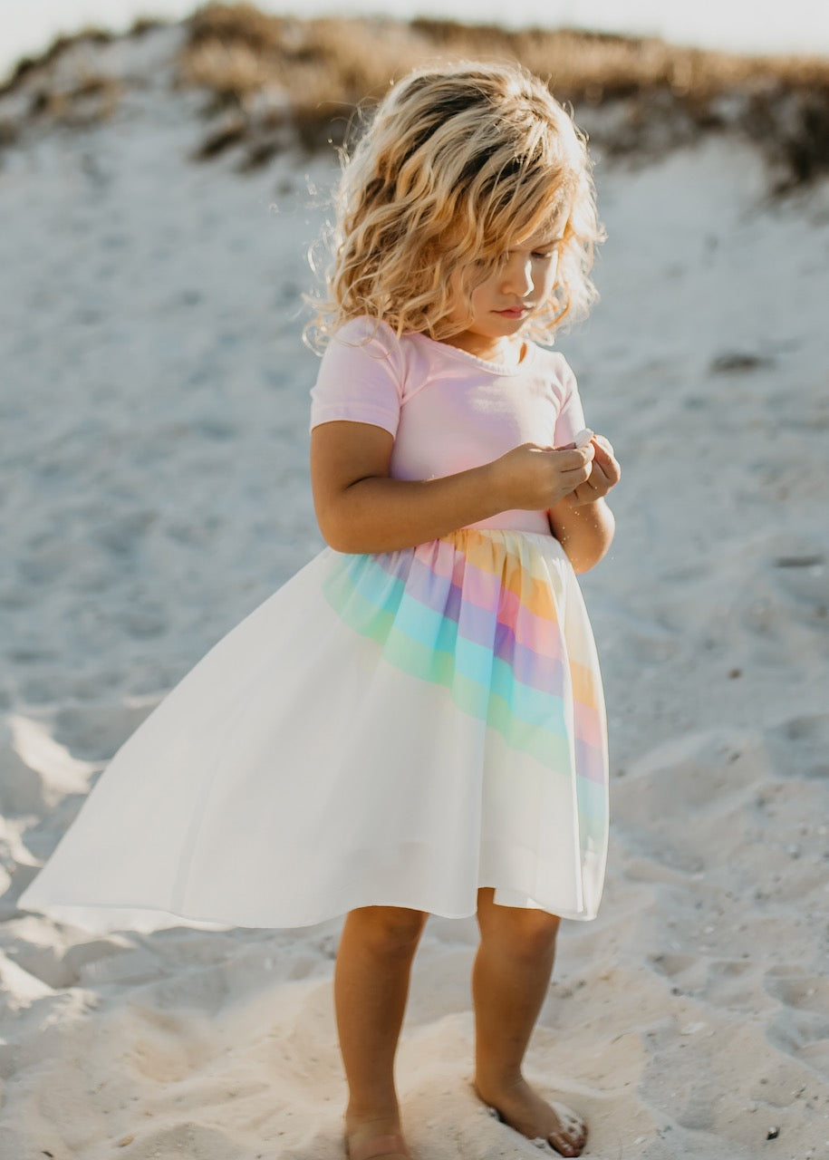 LIGHT PINK RAINBOW DRESS